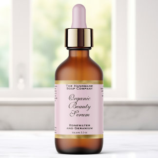 Étiquette de flacon de cosmétiques Rose & Or