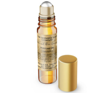 Étiquette de flacon de parfum à bille en or et pai
