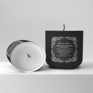 Étiquette de fond noir avec cadre blanc décoratif