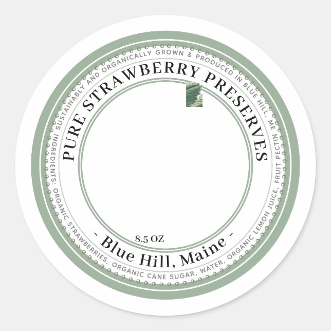 Étiquette de gelée avec fraises Vintages (Devant)