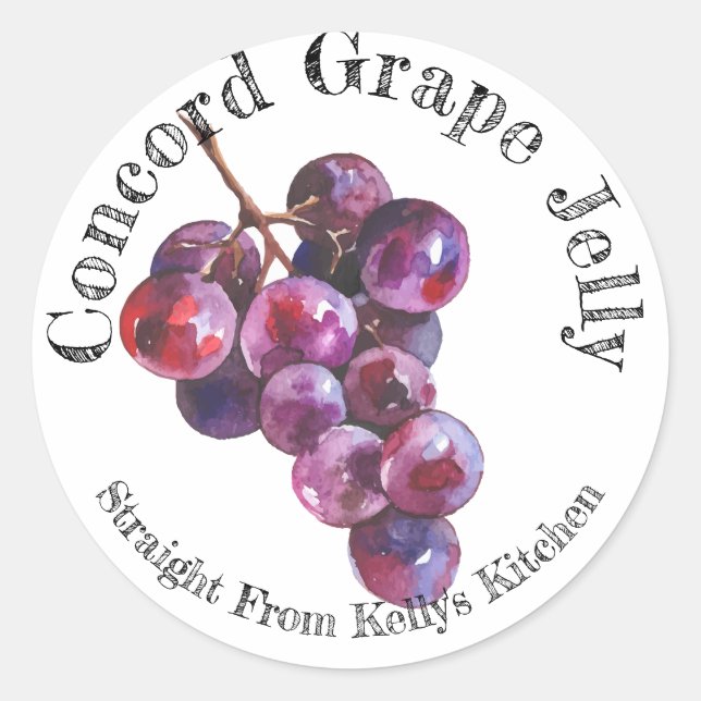Étiquette de gelée de raisin Concord pour entrepri (Devant)