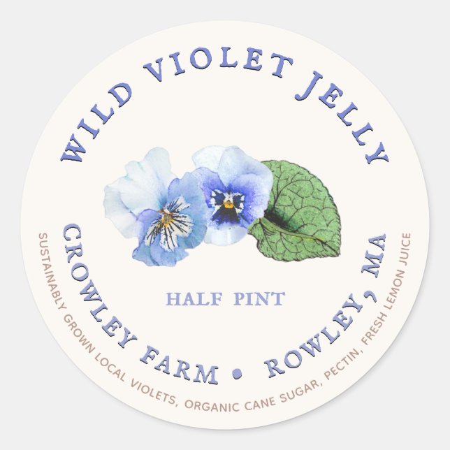 Étiquette de gelée violette sauvage à croissance d (Devant)