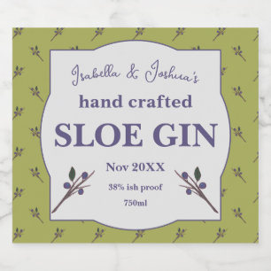 étiquette de gin de prunelle maison