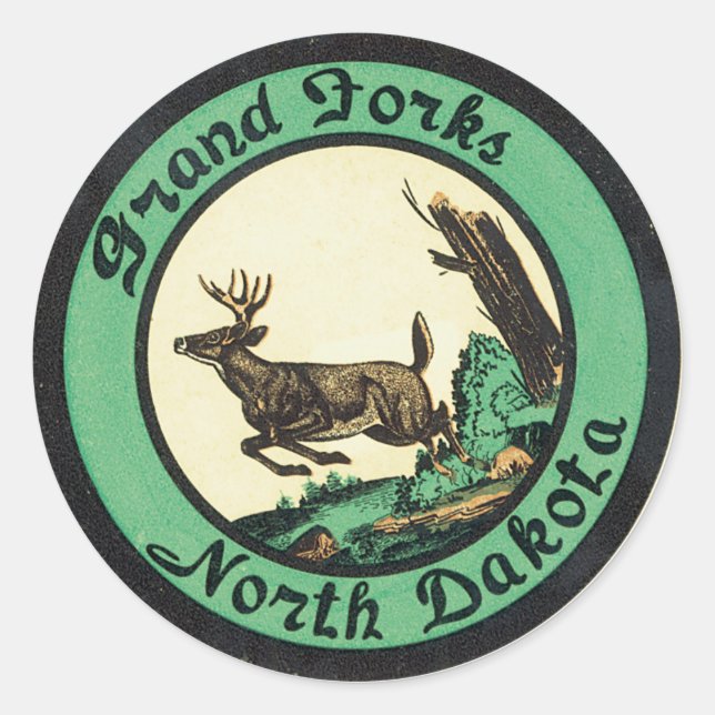 Étiquette de Grand Forks North Dakota (Devant)