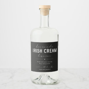 Étiquette de grande bouteille de liqueur de crème 