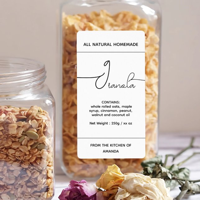 Étiquette de Granola fait maison vertical (Créateur téléchargé)