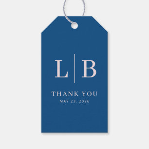 Étiquette de gratitude minimaliste bleu élégant