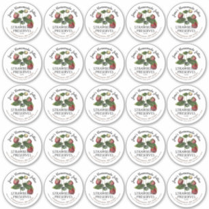 étiquette de jam à fraise de 2,5 pouces et Étiquet