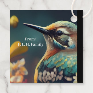 Étiquette de jardin colibri Khem Feuille métalliqu