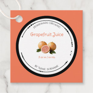 Étiquette de jus de pamplemousse biologique fait m