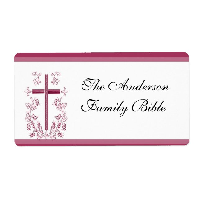 Étiquette de la Bible de Croix Rose (Devant)