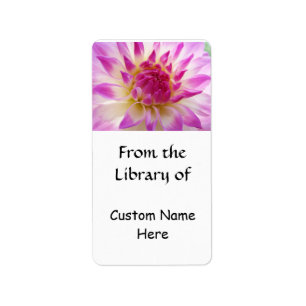 Étiquette De la bibliothèque de votre nom Pink Dahlia Flower