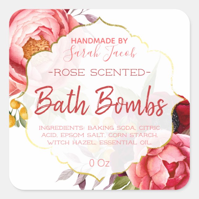 Étiquette de la bombe florale personnalisée (Devant)