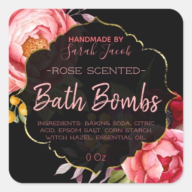 Étiquette de la bombe florale personnalisée (Devant)