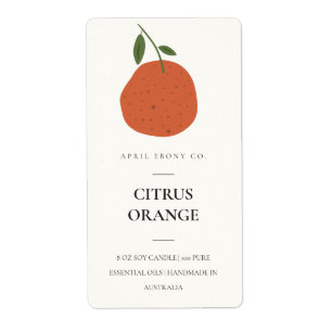 Étiquette DE LA BOUGIE DE CITRUS ORANGE FRAIS PROP
