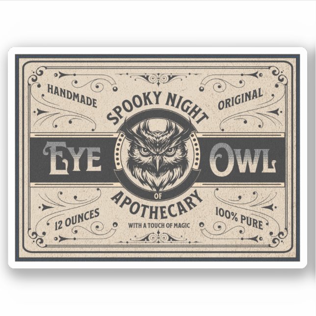 Étiquette de la bouteille d'apothèque d'Halloween  (Devant)