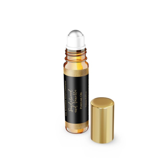 Étiquette de la bouteille de parfum Noir et Faux O (Créateur téléchargé)