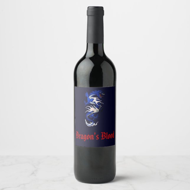 Étiquette de la bouteille de sang du dragon (Devant)