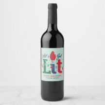 Étiquette de la bouteille de vin de Noël