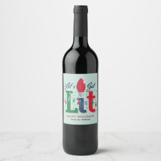 Étiquette de la bouteille de vin de Noël