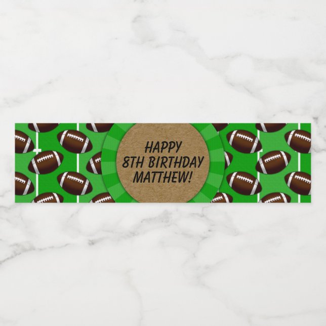 Étiquette de la bouteille d'eau de la fête de foot (Étiquettes simples)