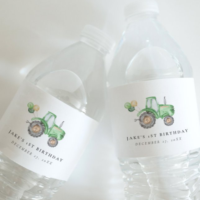 Étiquette de la bouteille d'eau du tracteur de cha (Créateur téléchargé)