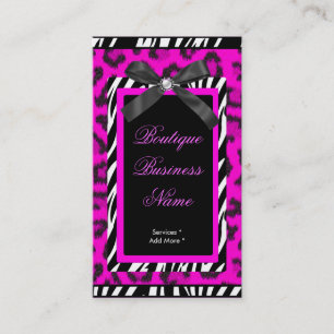 Étiquette de la boutique Zebra rose vif Léopard