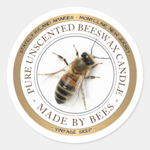 Étiquette de la canne en cire d'abeille réaliste b
