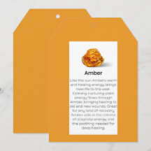 Étiquette de la carte d'affichage en cristal d'amb