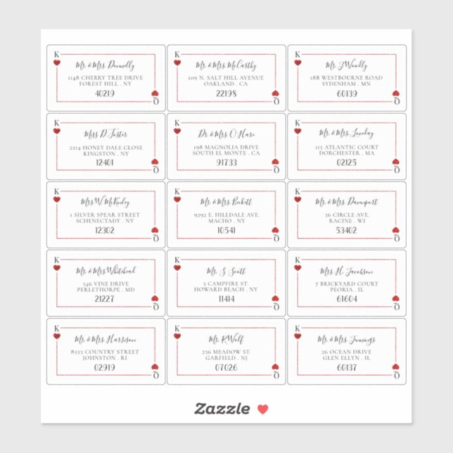 Étiquette de la collection de Mariages de cartes d (Feuille)