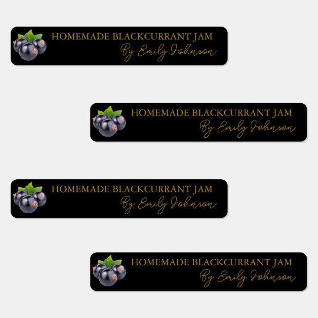 Étiquette de la confiture de cassis fait maison (Groupe)