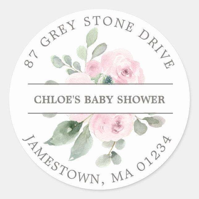Étiquette de l'adresse de retour baby shower (Devant)