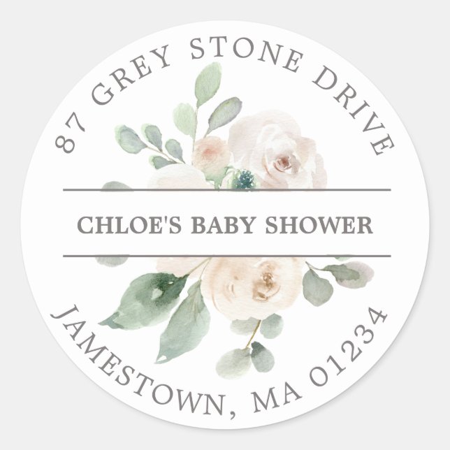 Étiquette de l'adresse de retour baby shower (Devant)