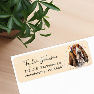 Étiquette de l'adresse de retour Basset Hound