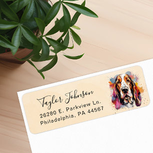 Étiquette de l'adresse de retour Basset Hound