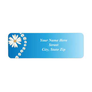 Étiquette de l'adresse de retour Blue Daisy