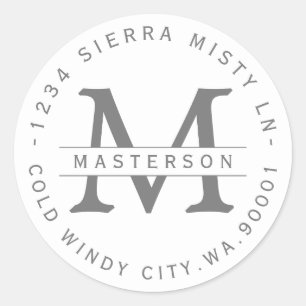 Étiquette de l'adresse de retour circulaire gris a