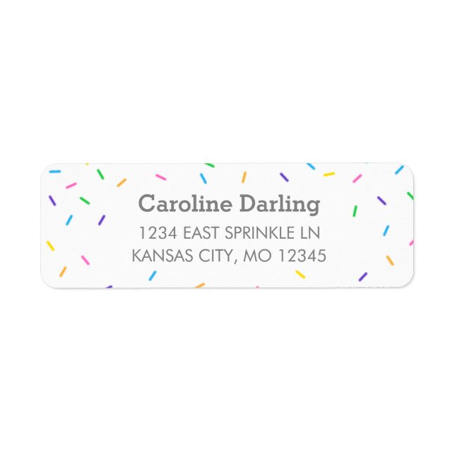 Étiquette de l'adresse de retour Confetti Sprinkle (Devant)