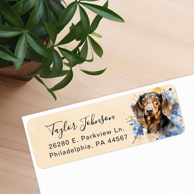 Étiquette de l'adresse de retour Dachshund (Créateur téléchargé)