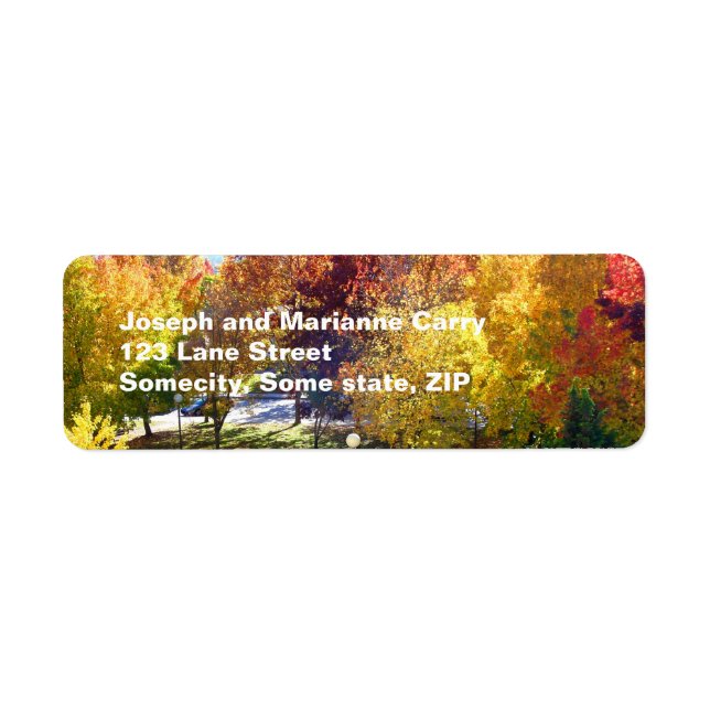 Étiquette de l'adresse de retour d'automne (Devant)