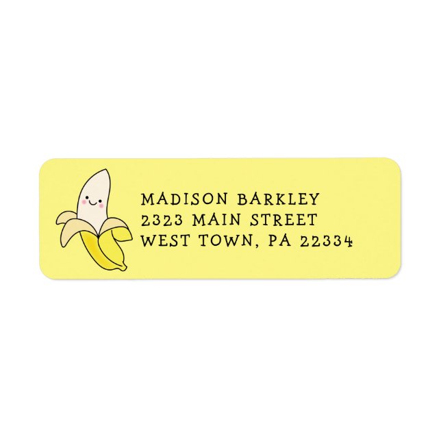 Étiquette de l'adresse de retour de Banana Kid's C (Devant)