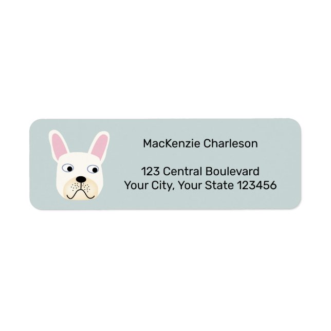 Étiquette de l'adresse de retour de Bulldog en fra (Devant)