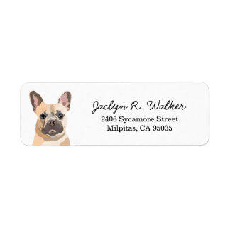 Étiquette de l'adresse de retour de Bulldog França