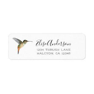 Étiquette de l'adresse de retour de colibri d'Alle