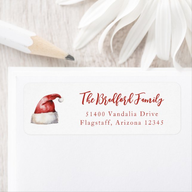 Étiquette de l'adresse de retour de Festive Santa  (En situation)