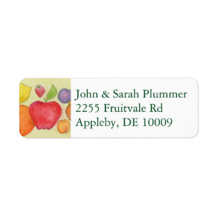 Étiquette de l'adresse de retour de fruits