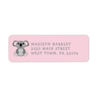 Étiquette de l'adresse de retour de Koala Bear Kid