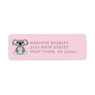 Étiquette de l'adresse de retour de Koala Bear Kid