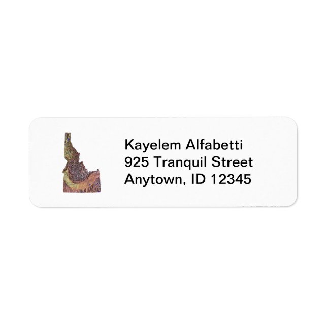 Étiquette de l'adresse de retour de la carte Idaho (Devant)
