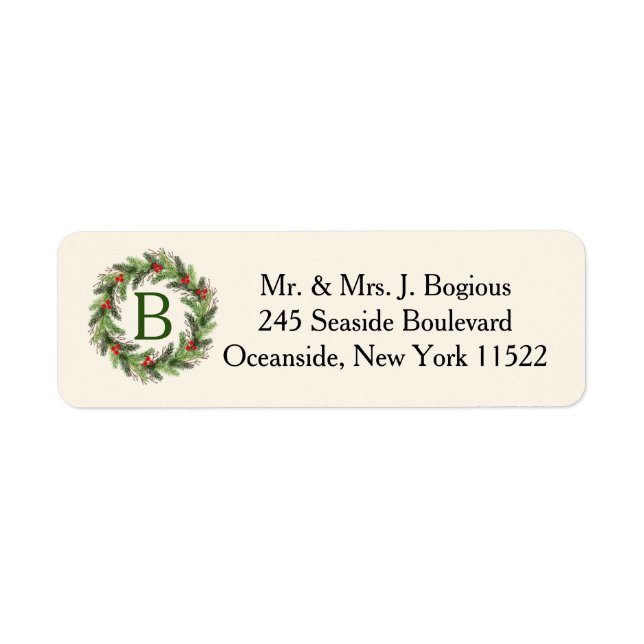 Étiquette de l'adresse de retour de la couronne Ho (Devant)